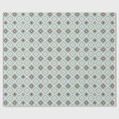 Retro Geometric Diamond Pattern Geschenkpapier (Flach)