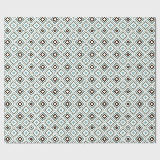 Retro Geometric Diamond Pattern Geschenkpapier (Flach)