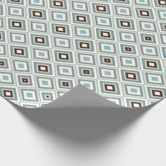 Retro Geometric Diamond Pattern Geschenkpapier (Ecke)