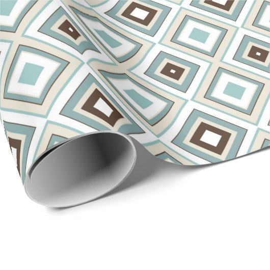 Retro Geometric Diamond Pattern Geschenkpapier (Rolleneckpunkt)