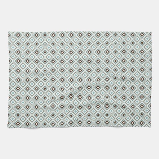 Retro Geometric Diamond Pattern Geschirrtuch (Horizontal)
