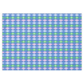 Retro Geometric Diamonds Blue & Green Tischdecke (Vorderseite (Horizontal))