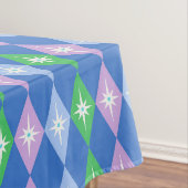 Retro Geometric Diamonds Blue & Green Tischdecke (Beispiel)