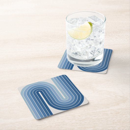 Retro Geometric Double Arch Design Poster Rechteckiger Pappuntersetzer (Vor Ort)