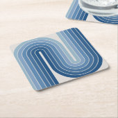 Retro Geometric Double Arch Design Poster Rechteckiger Pappuntersetzer (angewinkelt)