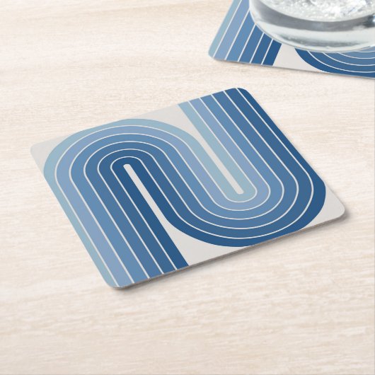 Retro Geometric Double Arch Design Poster Rechteckiger Pappuntersetzer (angewinkelt)