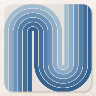 Retro Geometric Double Arch Design Poster Rechteckiger Pappuntersetzer