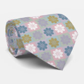 Retro Geometric Floral Pattern Neck Tie Krawatte (Gerollt)