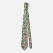 Retro Geometric Floral Pattern Neck Tie Krawatte (Vorderseite)