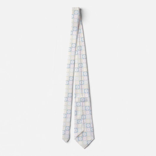 Retro Geometric Floral Pattern Neck Tie Krawatte (Rückseite)