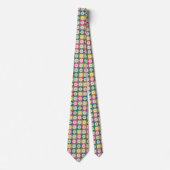 Retro Geometric Floral Pattern Neck Tie Krawatte (Vorderseite)
