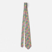 Retro Geometric Floral Pattern Neck Tie Krawatte (Rückseite)