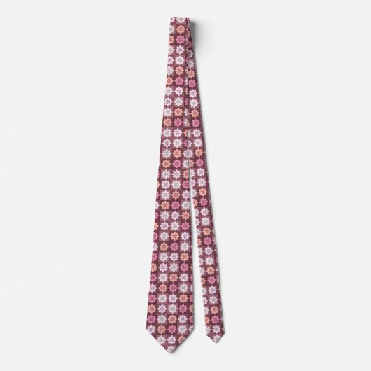 Retro Geometric Floral Pattern Neck Tie Krawatte (Vorderseite)