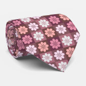 Retro Geometric Floral Pattern Neck Tie Krawatte (Gerollt)