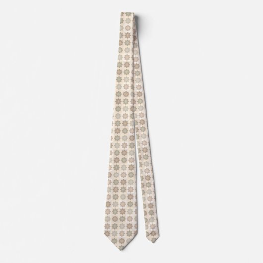 Retro Geometric Floral Pattern Neck Tie Krawatte (Vorderseite)