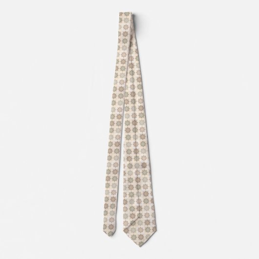 Retro Geometric Floral Pattern Neck Tie Krawatte (Rückseite)