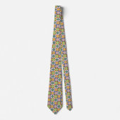 Retro Geometric Floral Pattern Neck Tie Krawatte (Vorderseite)