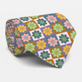 Retro Geometric Floral Pattern Neck Tie Krawatte