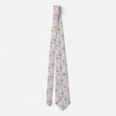 Retro Geometric Floral Pattern Neck Tie Krawatte (Rückseite)