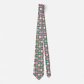 Retro Geometric Floral Pattern Neck Tie Krawatte (Vorderseite)