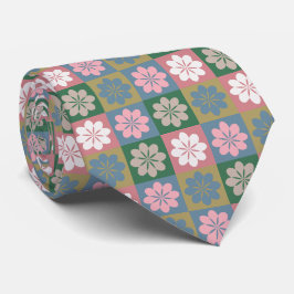 Retro Geometric Floral Pattern Neck Tie Krawatte