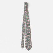 Retro Geometric Floral Pattern Neck Tie Krawatte (Rückseite)