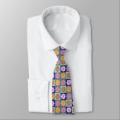 Retro Geometric Floral Pattern Neck Tie Krawatte (Gebunden)