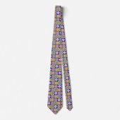 Retro Geometric Floral Pattern Neck Tie Krawatte (Vorderseite)