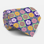 Retro Geometric Floral Pattern Neck Tie Krawatte (Gerollt)