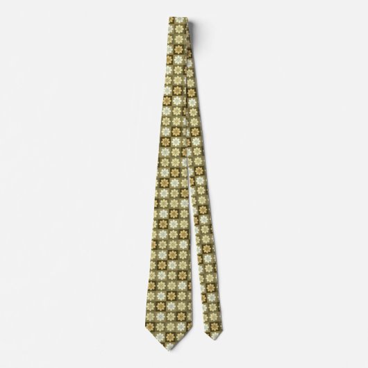 Retro Geometric Floral Pattern Neck Tie Krawatte (Vorderseite)