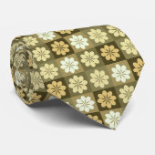 Retro Geometric Floral Pattern Neck Tie Krawatte (Gerollt)