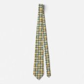 Retro Geometric Floral Pattern Neck Tie Krawatte (Vorderseite)
