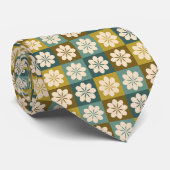Retro Geometric Floral Pattern Neck Tie Krawatte (Gerollt)