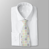 Retro Geometric Floral Pattern Neck Tie Krawatte (Gebunden)