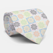 Retro Geometric Floral Pattern Neck Tie Krawatte (Gerollt)