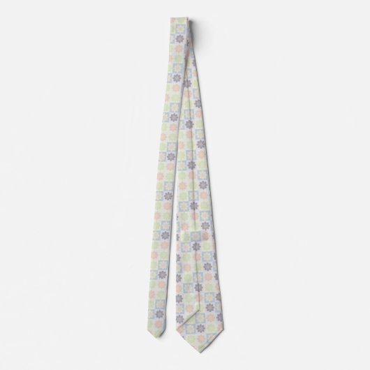 Retro Geometric Floral Pattern Neck Tie Krawatte (Rückseite)