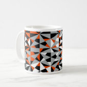 Retro Geometric Funky Orange Gray Black Pattern Kaffeetasse (Vorderseite Links)