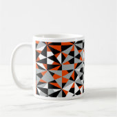 Retro Geometric Funky Orange Gray Black Pattern Kaffeetasse (Links)