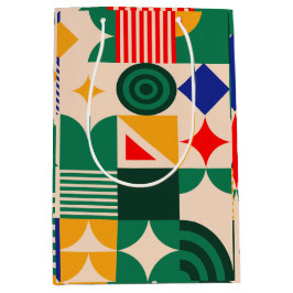 Retro Geometric Gift Bag Mittlere Geschenktüte
