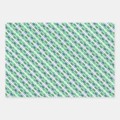 Retro Geometric Green & White Chic Wrapping Paper Geschenkpapier Set (Vorderseite)