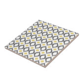 Retro Geometric Ikat Yellow Gray Muster Fliese (Seite)