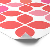 Retro Geometric Leaf Muster Koralle Orange Pink Poster (Ecke)