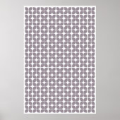 Retro Geometric Leaf Muster Taupe Poster (Vorne)