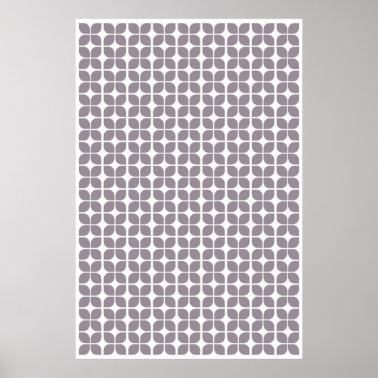 Retro Geometric Leaf Muster Taupe Poster (Vorne)