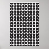 Retro Geometric Leaf Pattern Schwarz Poster (Vorne)