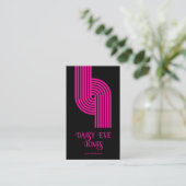 Retro Geometric Magenta Mod Black Business Card Visitenkarte (Stehend Vorderseite)