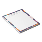 Retro Geometric Mid Century Formen Lila Name Notizblock (angewinkelt)