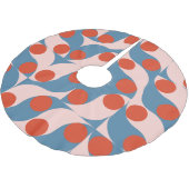 Retro Geometric: Modernes Vintages Mosaik. Polyester Weihnachtsbaumdecke (Schrägansicht)