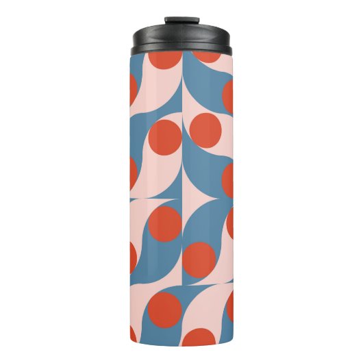 Retro Geometric: Modernes Vintages Mosaik. Thermosbecher (Vorderseite)