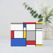 Retro Geometric Mondrian Style Color-Zusammensetzu Postkarte (Stehend Vorderseite)